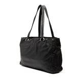 プラダ 三角ロゴプレート トートバッグ BR2692 ブラック レザー ナイロン レディース PRADA 【中古】